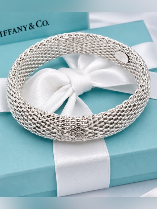 Tiffany & Co. Jewelry - Vintage Tiffany & Co. Somerset Mesh Bangle Bracelet .925 Silver – 7.5”